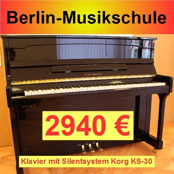 Schwechten Berlin Klavier + Korg Hybrid Piano KS-30/ KHP-300, Lieferfrist: Berlin 2 Wochen, Deutschland 4 Wochen, gebrauchtes Klavier mit neuem Silentsystem
